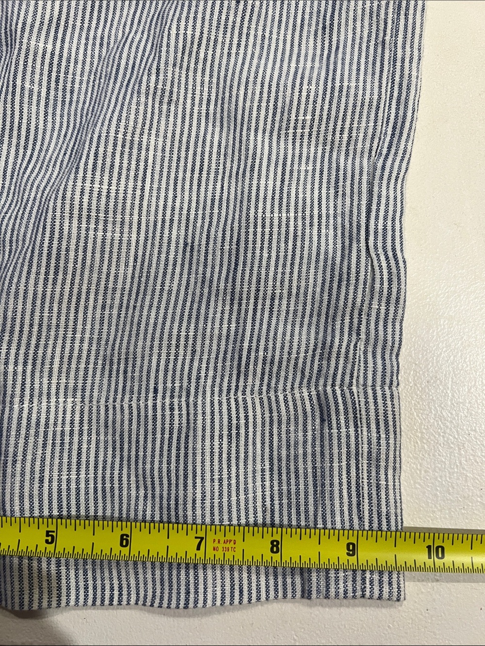 Quince 100% European Linen Square Neck Jumpsuit in blue pinstripe pattern Size M - Picture 13 of 13